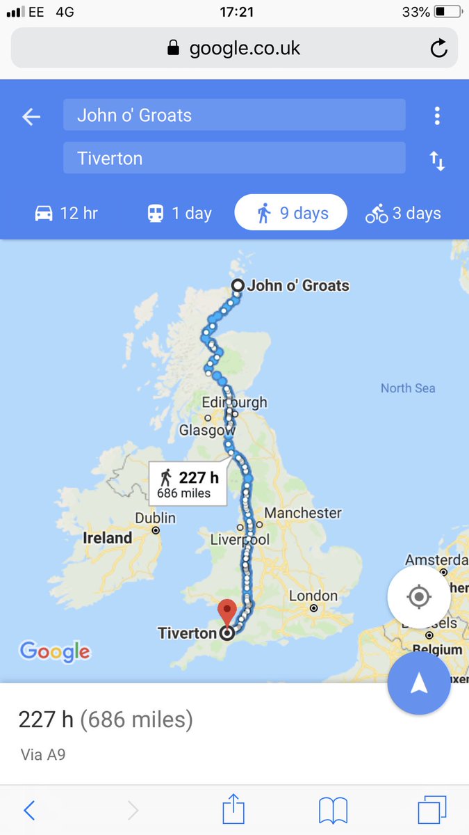 JOGLE_828's tweet photo. Self realisation as to how far I have ran over the past 21 days! It’s gone quick! 4 days to push! @MindCharity @Conway_Sean @runr_uk @RAFBF @eddieizzard @ashmei @NewBalanceUK @NBRunning @BBCR1 @1000MileSocks @Brooksrunninguk @paulajradcliffe @trailrunnermag @MensRunningUK https://t.co/HBBtlXLSzH