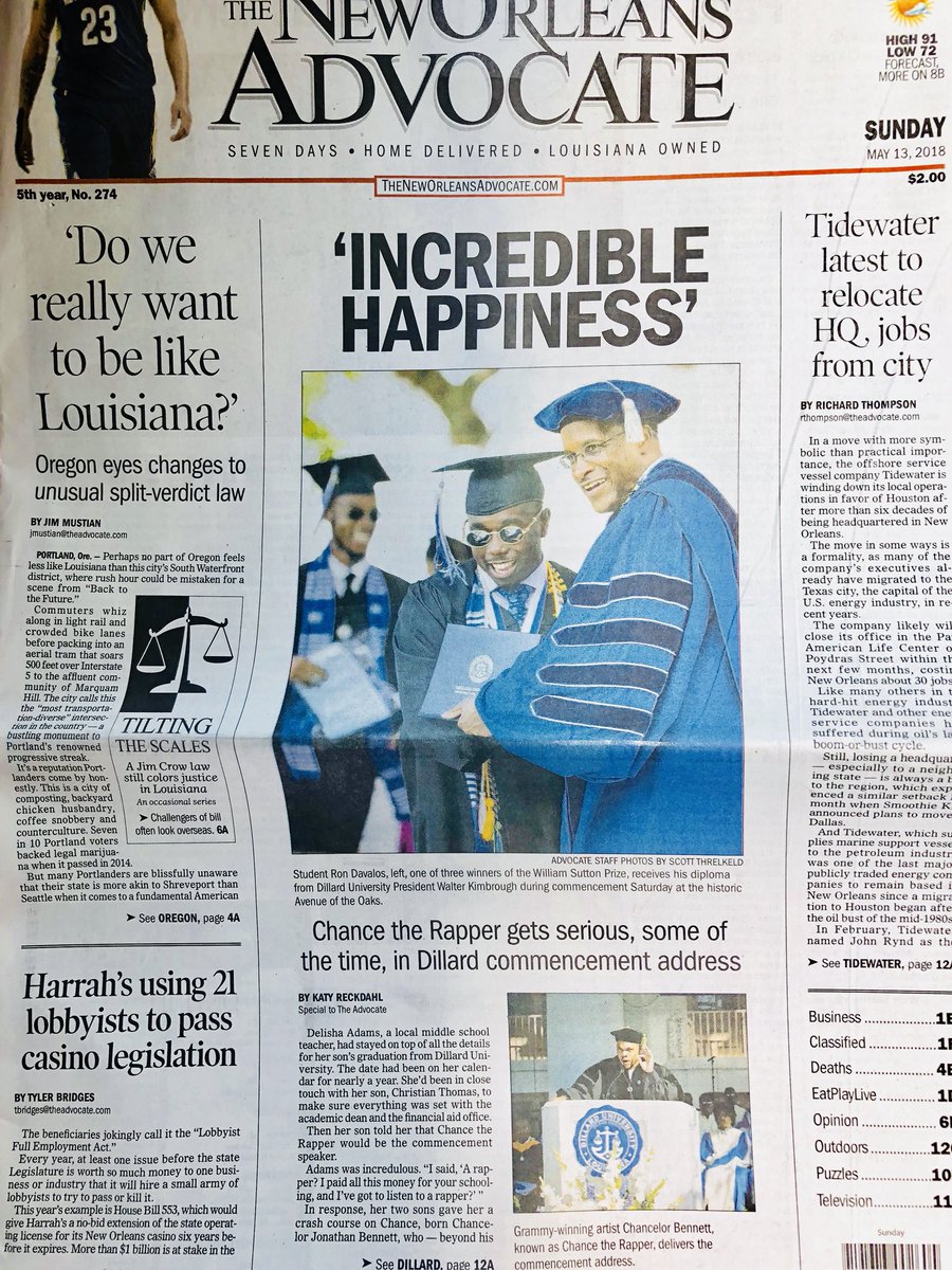 DU_ORSP's tweet photo. Retweeted Walter M. Kimbrough (@HipHopPrez):
Them @VaKuBrand boys on the front page today! #DillardGrad18 https://t.co/0YAgvwmoPm https://t.co/CI4FV93DNC