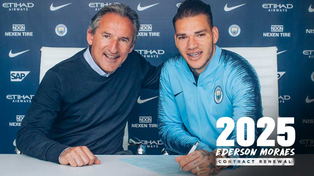 ManCity's tweet photo. Amazing news!

@edersonmoraes93 has signed a new deal and committed himself to the Club until 2025! 😀 #mancity https://t.co/vraZv8hhBw