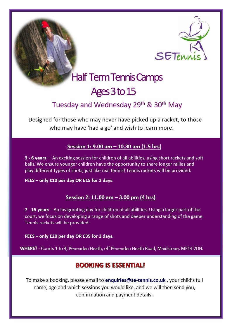 #kidstennis #halfterm #kidsholidayclubs #tenniscoachingmaidstone