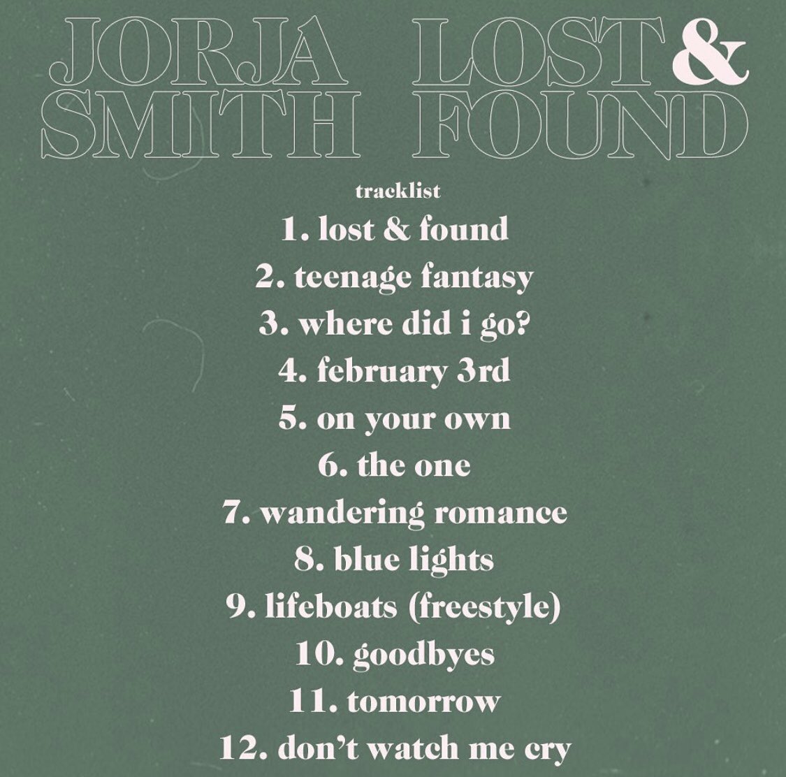 Here’s the tracklist for <a href="/JorjaSmith/">Jorja Smith</a> debut album ‘Lost &amp; Found’.