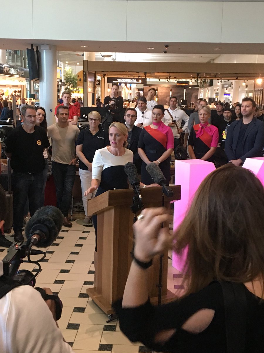 hellodavidryan's tweet photo. Minister Jones welcoming #MYRIADAIR as we touch down from San Francisco to Brisbane. https://t.co/eYZSU7HoDK