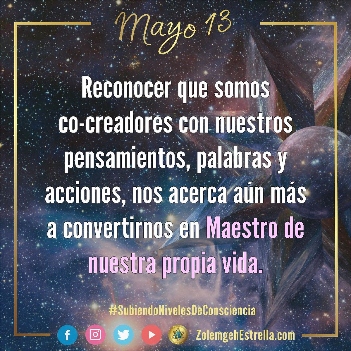 zolemgestrella's tweet image. Lo malo que nos sucede es co-creado por nosotros.
Lo bueno también.
#SubeNivelesDeConsciencia #ZolemgehEstrella #PoderCreador #PoderDeLaMente #Cuerpo #Mente #Alma #Espíritu #PensamientoDiario #13May #mothersday