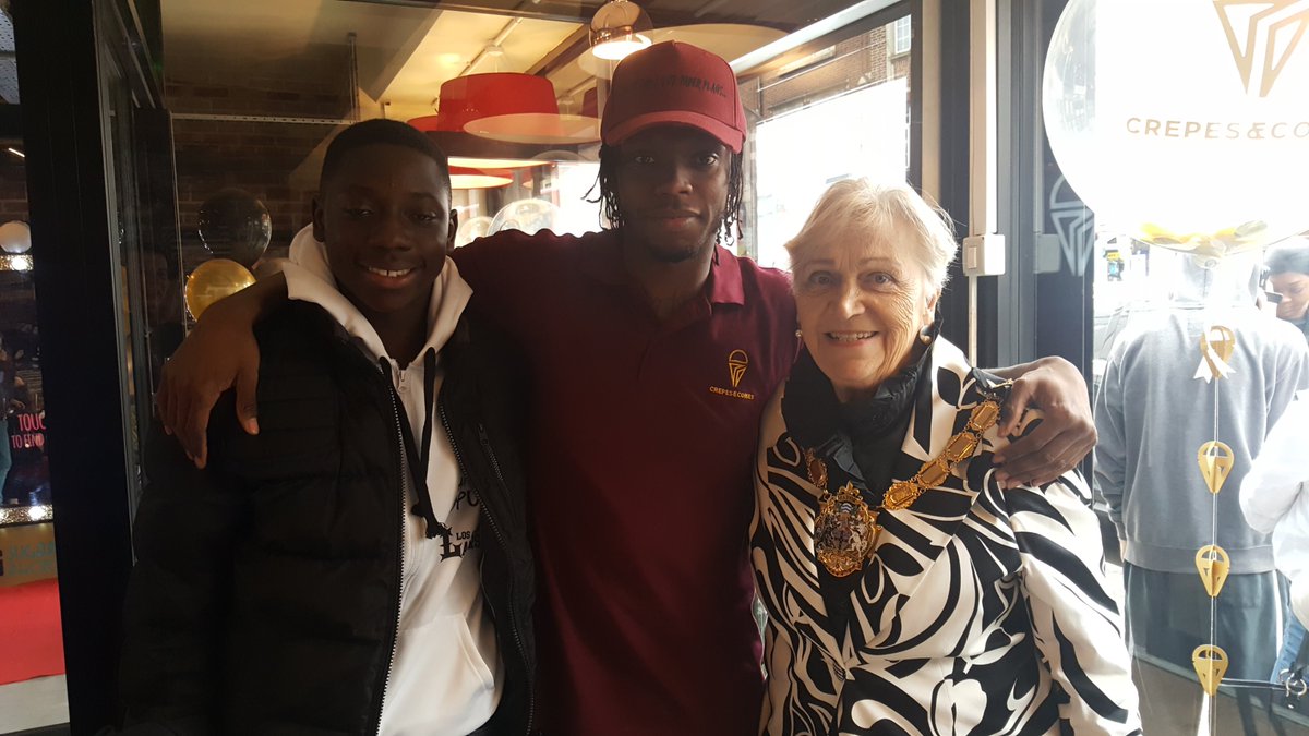 CivicMayorLBC's tweet photo. Well naturally I was at &amp; opened the new most hip place to be seen in Croydon this weekend @CrepesAndCones for the opening by international rap artists @KreptandKonan &amp; @Callmecadet to sample some very delicious food with  Young Mayor @williamawomoyi @young_croydon  #coolcroydon https://t.co/Q4GSTZwD3x