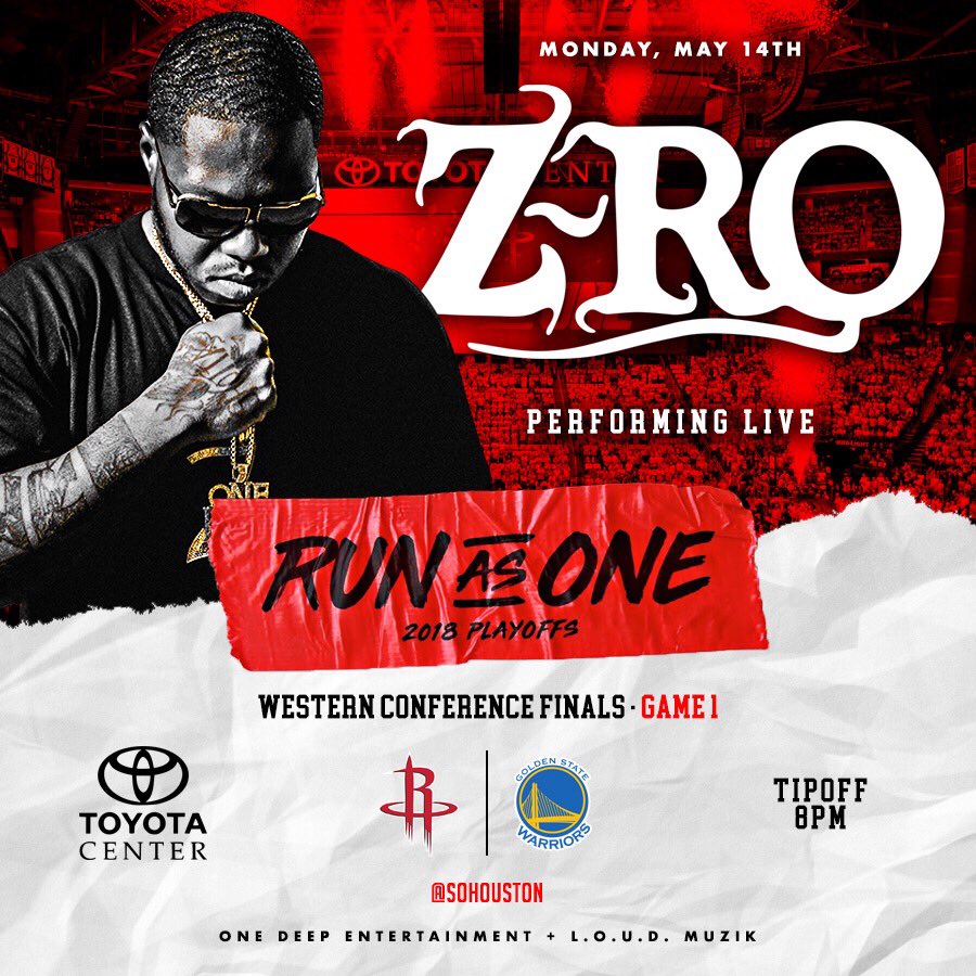 one_deep_ent's tweet photo. At Game 1 of the Western Conference Finals, catch @ZROMOCITYDON repping his team with a performance right before tipoff!!! 🤘🏾🤘🏾🤘🏾 @houstonrockets @toyotacenter #runasone #houston #zro #tnt #charlesbarkley #shaq #kennysmith #roheads #onedeepentertainment https://t.co/PDpTt2rT7R