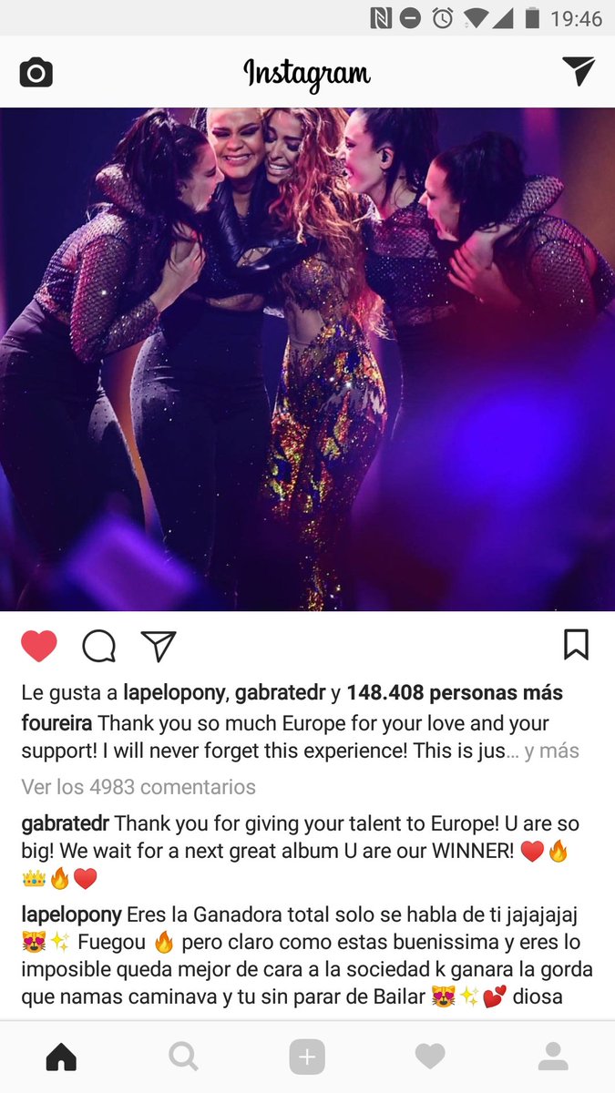 RomanAlbert_'s tweet photo. Madre mía el comentario de la Pelopony en la foto de la Foureira... https://t.co/YpEIws7ha2