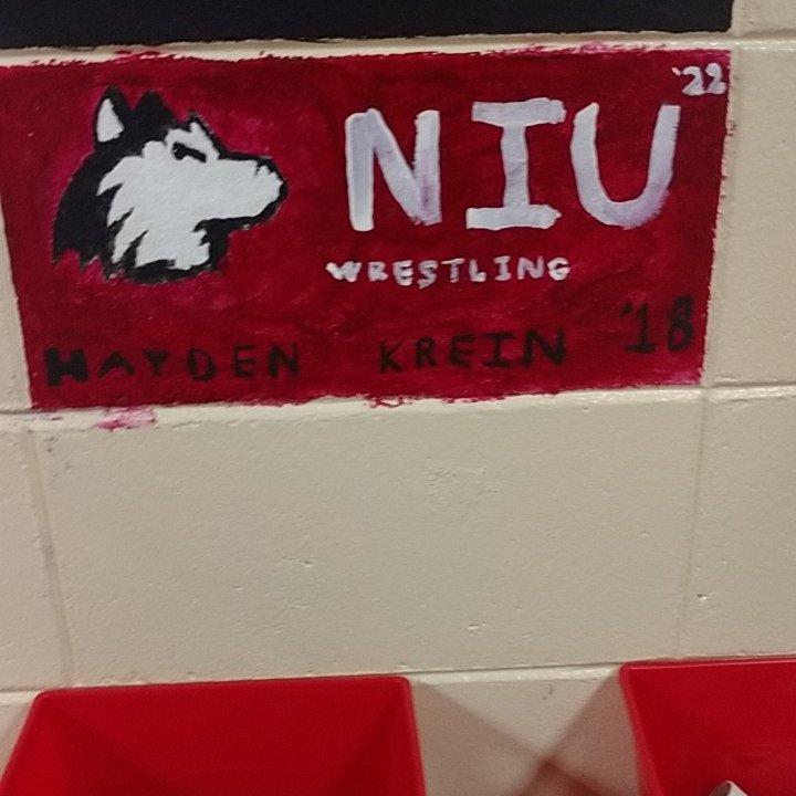 hayden_krein's tweet photo. With graduation right around the corner, matter as well leave a lil bit of NIU while I'm here #HuskiePride https://t.co/pzEReqFDss