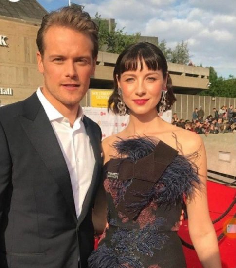 <a href="/SamHeughan/">Sam Heughan</a> and <a href="/caitrionambalfe/">Caitríona Balfe</a> at the <a href="/BAFTA/">BAFTA</a> awards
#BAFTATV #BAFTA #BAFTA2018 #Outlander
