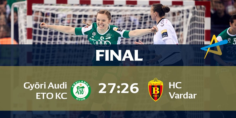 FINAL RESULT ⚔
final match
<a href="/audietokc_gyor/">Győri Audi ETO KC</a> 27:26 <a href="/VardarZRK/">ZRK Vardar SCBT</a>
#ehfcl #ehffinal4 #budapest2018