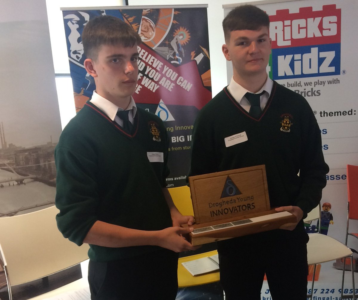 pictures  from the Drogheda Young Social Innovators competition
George O' Carroll and Hugo Collins won best in the social enterprise category and the second award was for winning the  overall prize for best innovative idea for 2018.