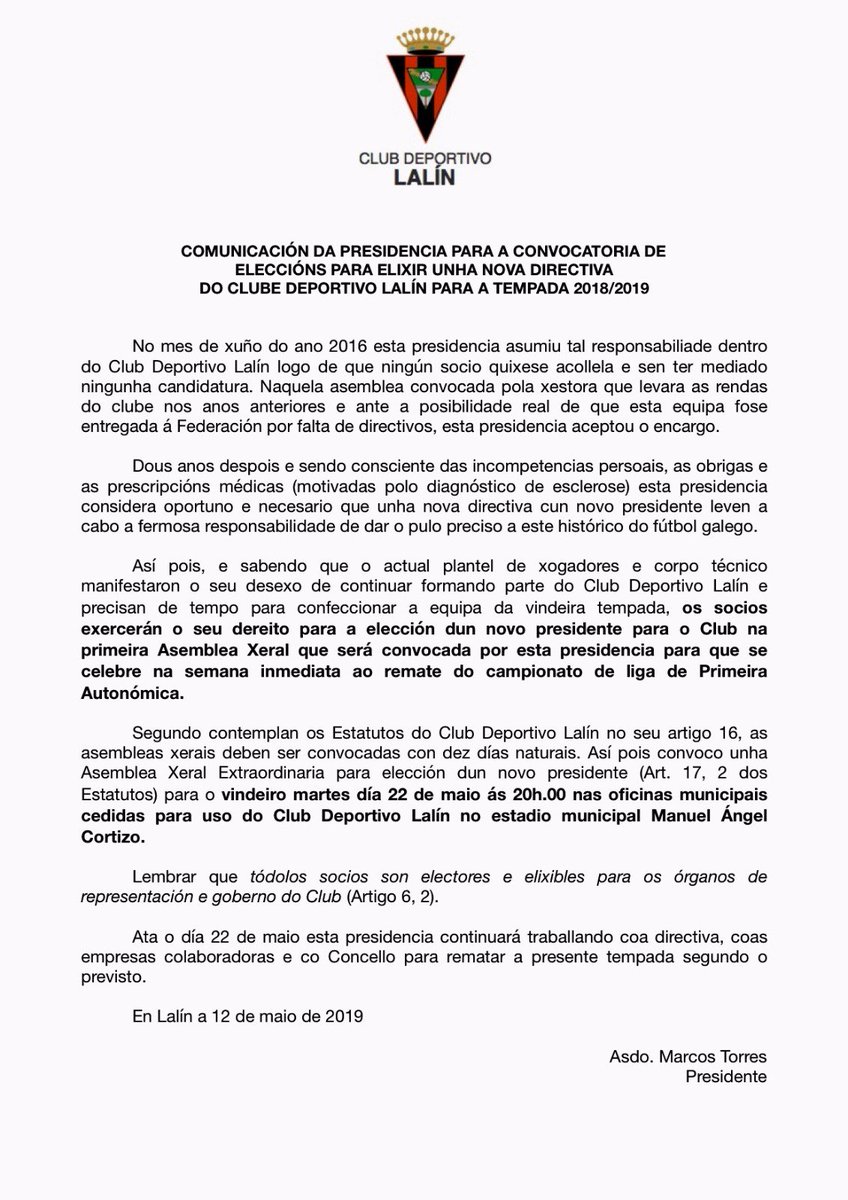 CD_Lalin's tweet photo. 📝 | COMUNICADO OFICIAL https://t.co/SxD05zr8SS