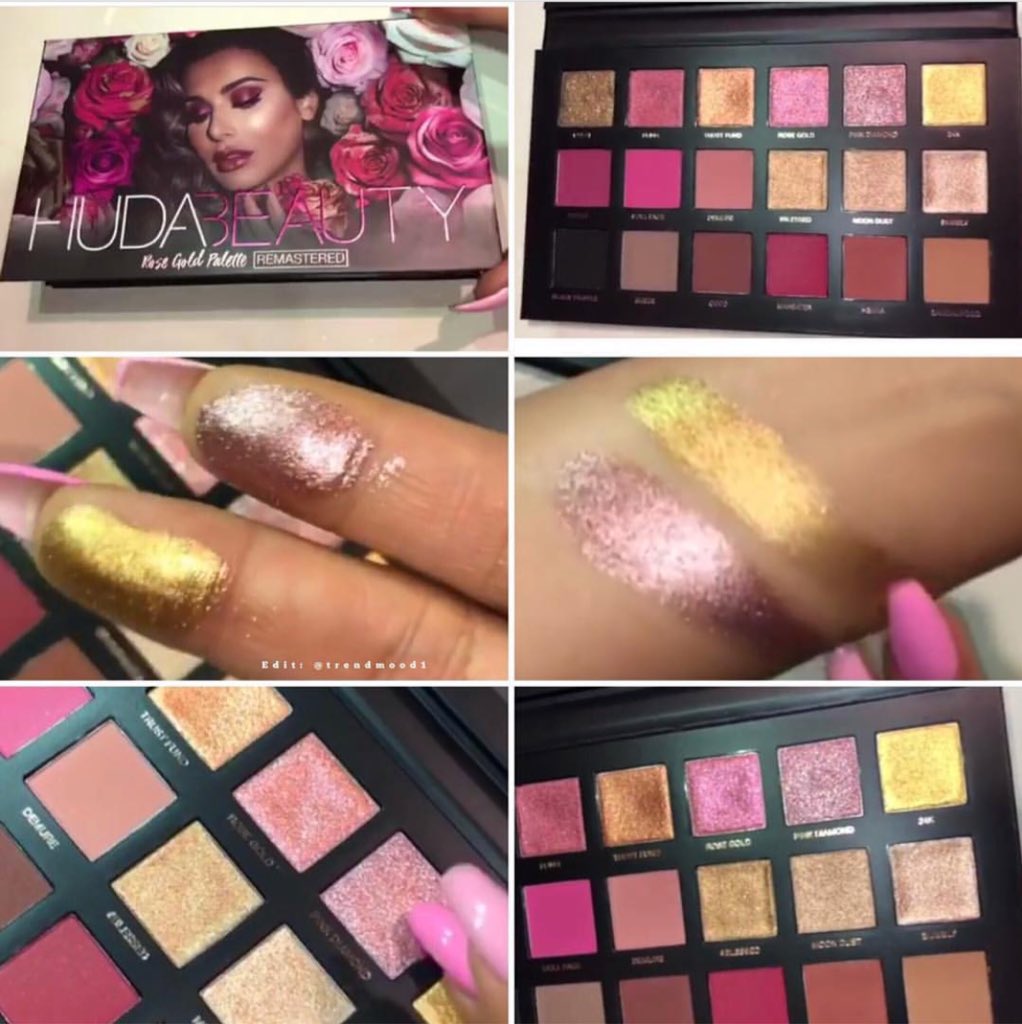 Trendmood's tweet image. #REVEALED 😍🚨🙀 She was gone but not for long 😉.... #RoseGoldReMastered #EyeshadowPalette  by @hudabeauty 💛💗✨the #RoseGold is back with new formula of eyeshadows + a new packaging which includes a mirror!!!.
Will be available ➡️ MAY 22ND