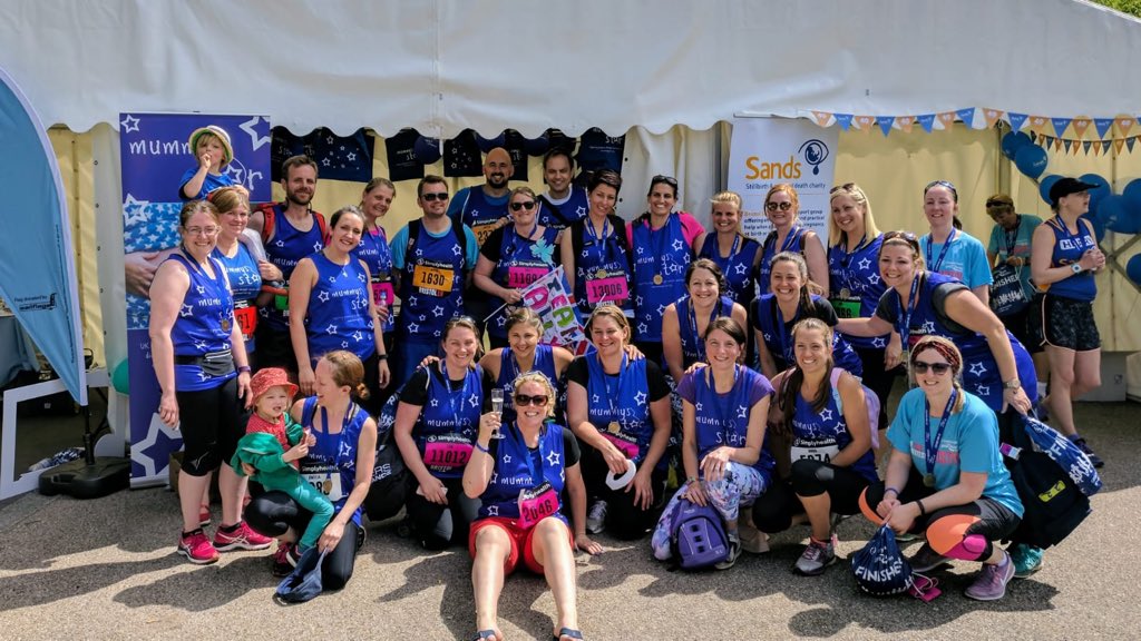 storminatitcup's tweet photo. We did it! #Bristol10k, in memory of my daughter Ally, with some great friends! We’ve raised £5000 as a team for @MummysStar, a charity that supported me when I was diagnosed with cancer in pregnancy. Pete, the founder, is a top chap and my friend xxx #forally 🦋 https://t.co/NSMYbSIhMy