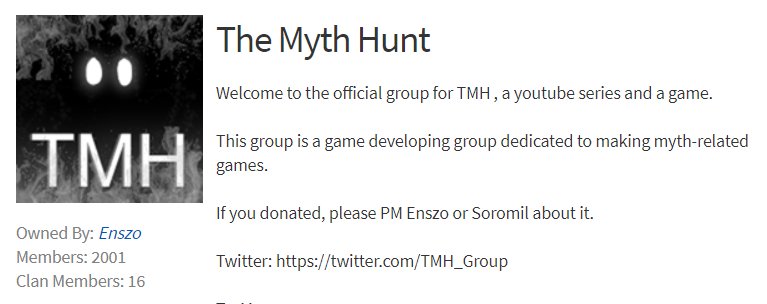 The Myth Hunt Tmh Group Twitter - roblox the myth hunt