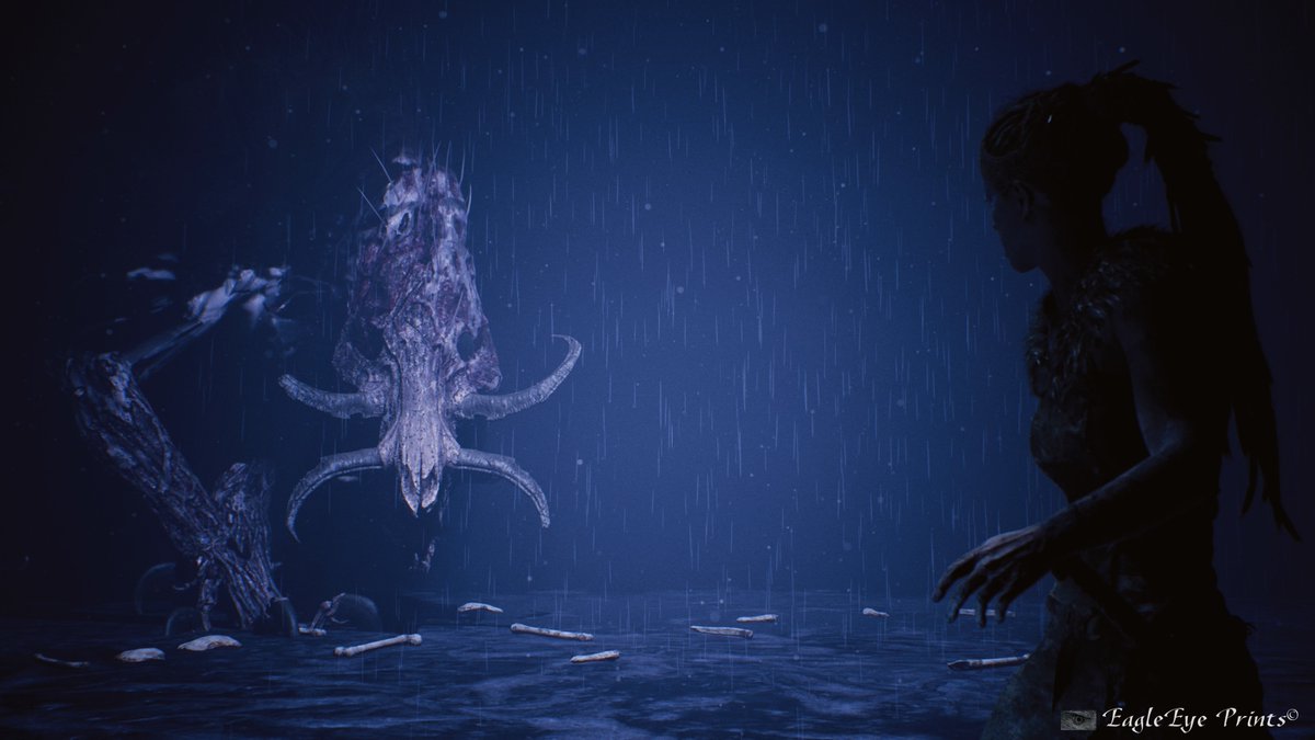 EagleEyePrints's tweet photo. The beast in the darkness. @NinjaTheory @Sony @PlayStation #hellblade #senua #gaming #ninjatheory #psblog #PS4share #sony #photomode https://t.co/6UFm3ptlAW