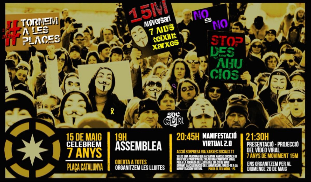 eduardcervera's tweet photo. Dsprés d'un referendum fet gràcies al poder popular, una dui, un cop d'estat dl 155, el neixement dls cdrs la normalització dl feixisme, dues vagues gnerals xls drets socials i econòmics i una vaga general feminista
Dm 19h Assemblea 15m
#NoSomMercaderia #SomPoderPopular #7anys15m https://t.co/mggjlY3I7p