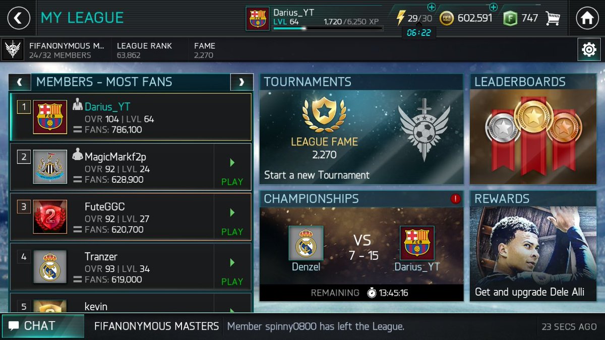 FCBDari's tweet photo. #LeagueUpdate #FMCrew #FIFAMobile 
In today's leagud update we are featuring a loss, out first one. We hope we'll manage to win the next tournament! https://t.co/OBroqQaLNI