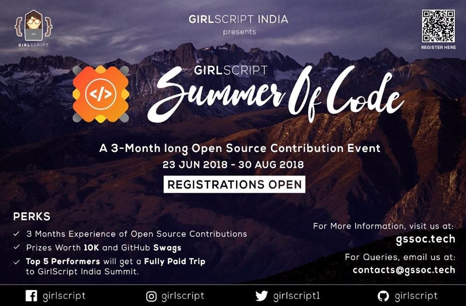 girlscriptsoc's tweet image. #Girlscript_Summer_of_code-3 months of open source #open_for_all it&apos;s a great place to start for newbees and we have mentors who hone amazing leading skills. you get everything here so gear up and register: bit.ly/participateGSS… For more info, visit:gssoc.tech