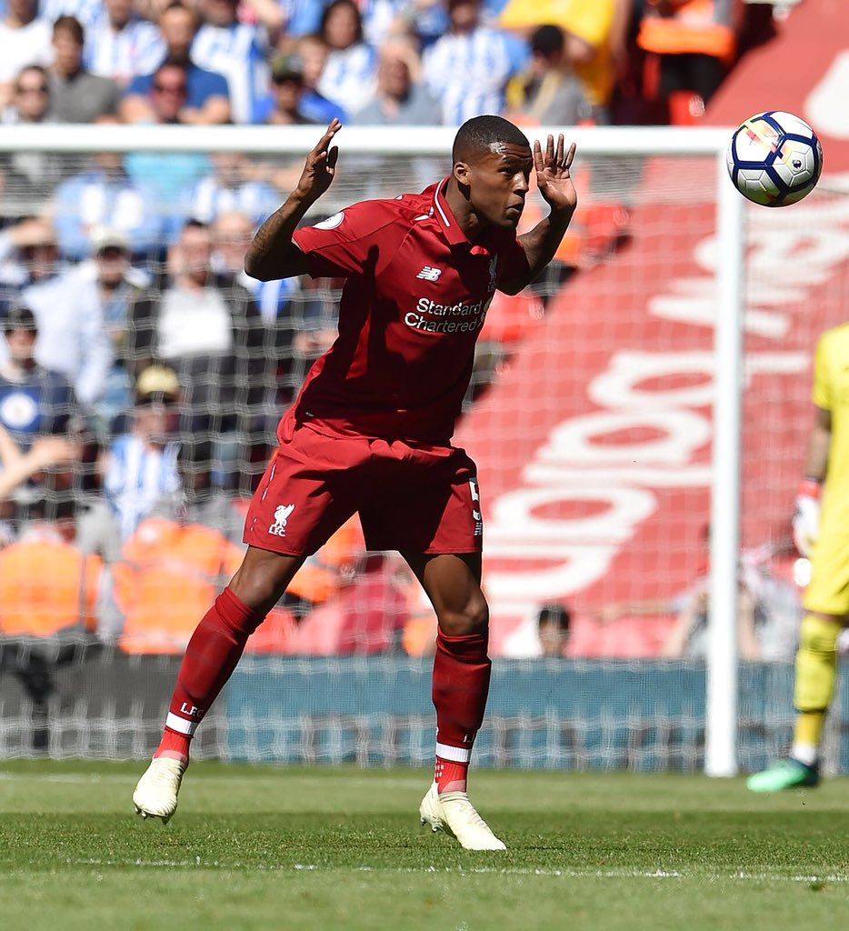 GWijnaldum's tweet photo. Feels good to finish the season with a win and remaing unbeaten at home in front of the faithful fans. Mo, congratulations on writing history brother! I feel honoured to have witnessed it as your teammate. 
Thanks for all the support over the season, CL Finale awaits 🔴 #YNWA https://t.co/sMlOt0S8Cr