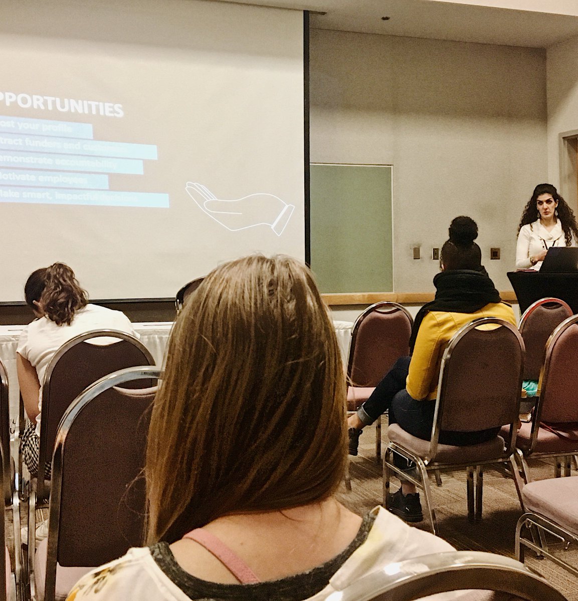 buygoodfeelgood's tweet photo. Lots to learn at @commongood4all and @realizecoop's talk with Yassaman Nouri on how to measure the impact we have, and using it to prove and learn how our behaviour changes. #BGFG2018 https://t.co/rBSEcBqSq1