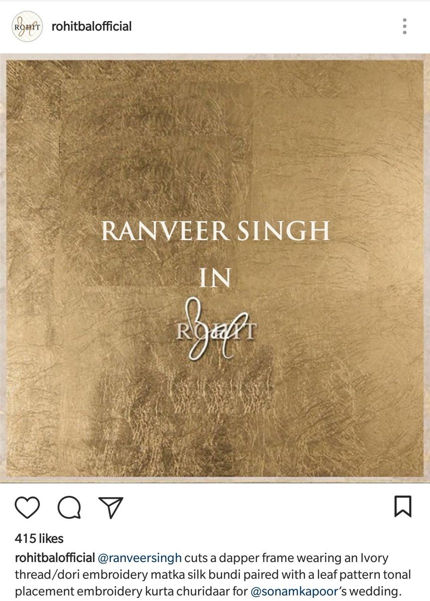ranveercafe69's tweet photo. Designer Rohit Bal's instaposts β£οΈ #SuaveAF π https://t.co/ru3QjtmOPz