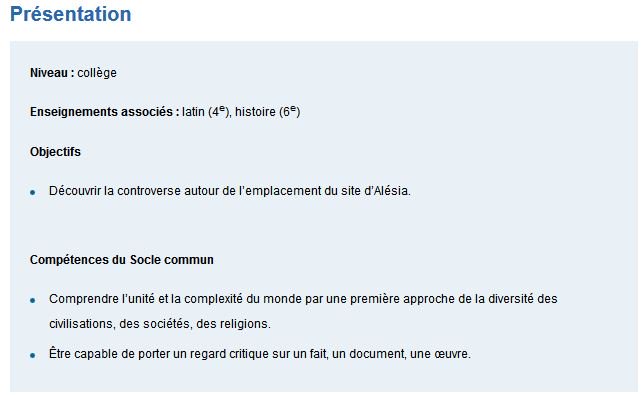 Ici, l’idée est de présenter à des collégiens la controverse sur la localisation d’Alésia et de faire travailler leur  #EspritCritique. Ça aurait pu être une bonne idée… si l’auteur de ce travail n’était pas lui-même en plein doute face au consensus scientifique sur la question.