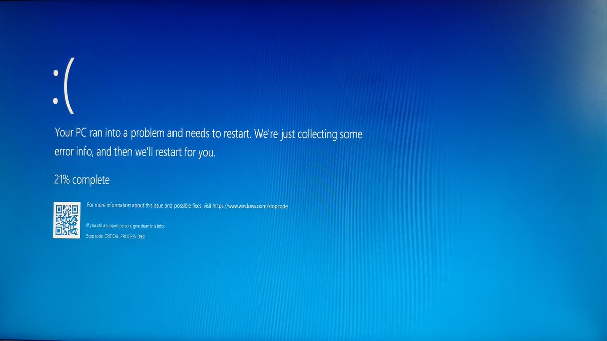 Curtis_h's tweet image. Hey @Windows just ran an update now my pc boots into BSOD, what the actual?