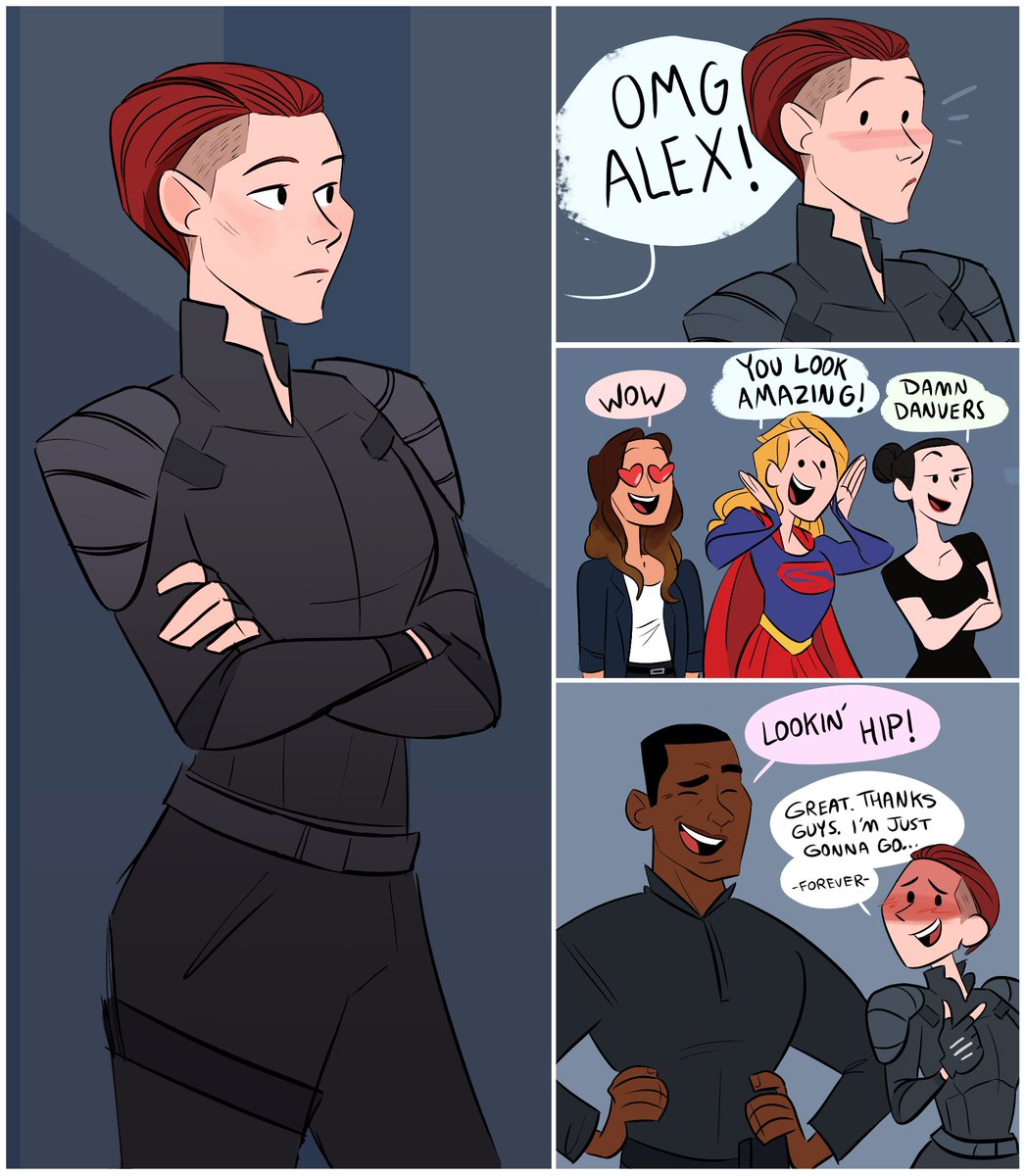 dk_draws's tweet photo. so @chy_leigh's new haircut is 🔥 and I made a comic about it https://t.co/4Yzl92jVPg