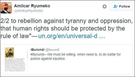 kanuraGB's tweet photo. @BURUNDIPATRIOTE @minanijeremie @bbcafrique @BBCAfrica @RFI @RFIAfrique @VOAAfrica @VOANews @antonioguterres @ONU_fr @AU_PSD #sindumujaterrorists promote ore violence so they could be called to #negociate!
In the name of all victims of #TellUssindumuja, let's vote https://t.co/e2A9N2AnXU