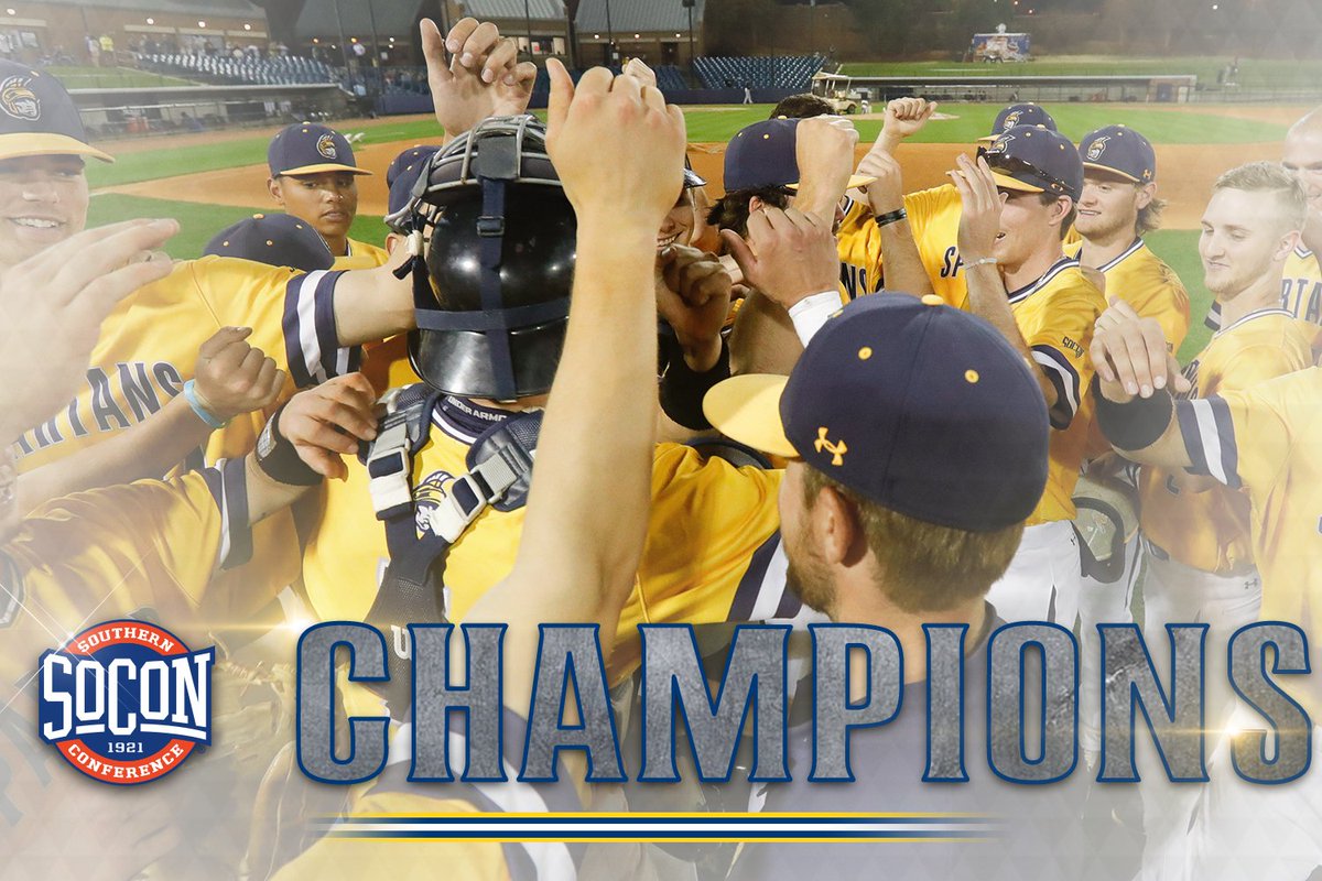 UNCGBaseball's tweet photo. FINAL - UNCG 14, The Citadel 3 (7 innings)

W - @Jlewis3234 (6-0)
L - Spence (3-5)
S - @EbDub_2 (3)

Spartans win the @SoConSports Regular Season Championship. Second Regular Season SoCon Title in UNCG Baseball history. 

#letsgoG https://t.co/znAOxZAFSh