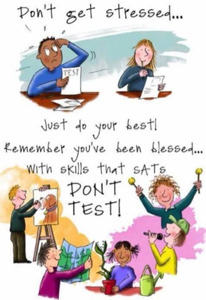 To all Year 6's across the country, you are so much more than SAT's measure. Take a breath, keep calm and do your best, no-one can ask for more! Thanks to <a href="/gulvalschool/">Paul Baker</a> for sharing!