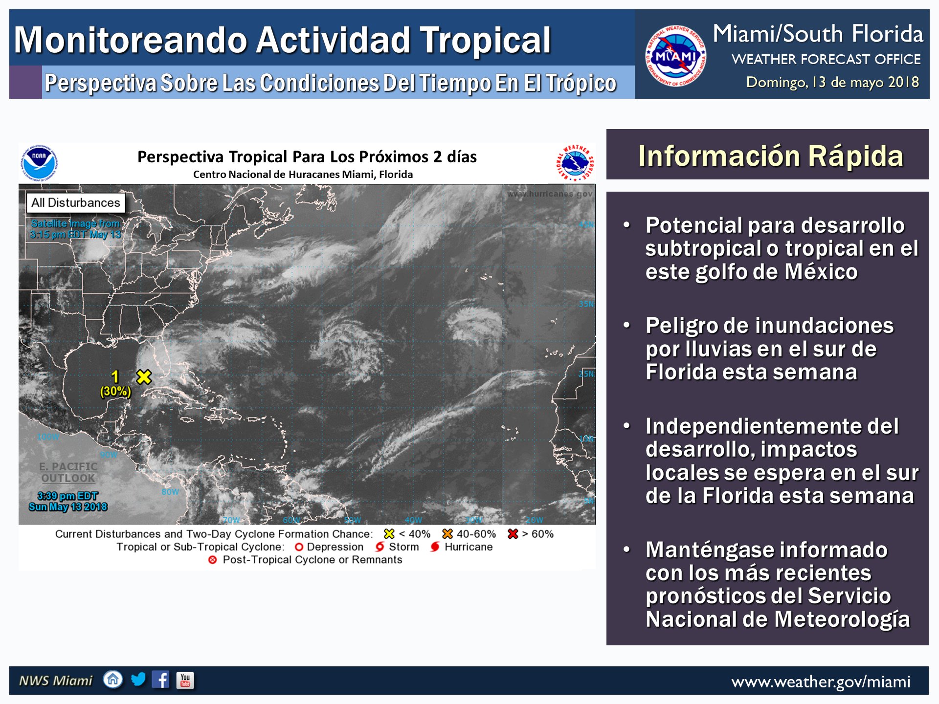 Nws Miami The National Hurricane Center Has Issued A Tropical Weather Outlook For An Area Of Showers And Thunderstorms Stretching From Western Cuba Over To The Southeast Gulf Of Mexico