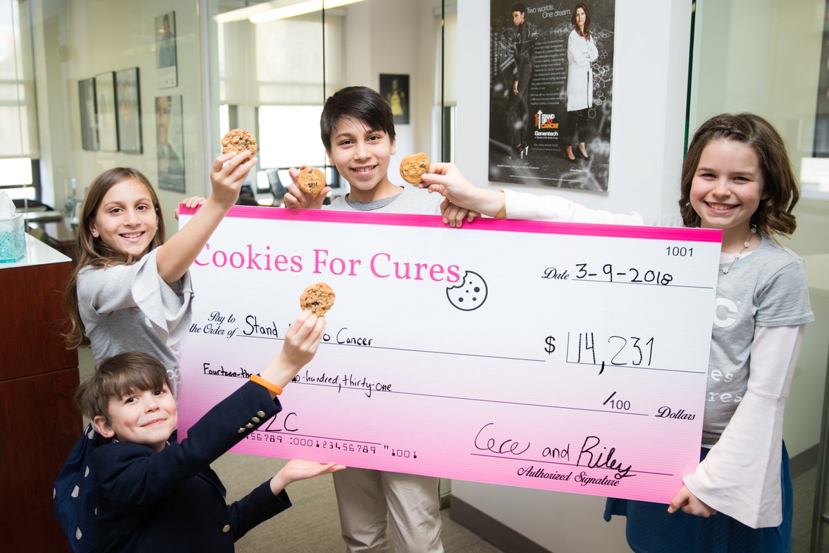 SU2C's tweet image. 10-year-old Riley wanted to do something when she learned her mom was facing stage-four colon cancer. The result is something sweet that’s helping to fund #SU2C research! 

Read her story here: standuptocancer.org/cookies-for-cu…