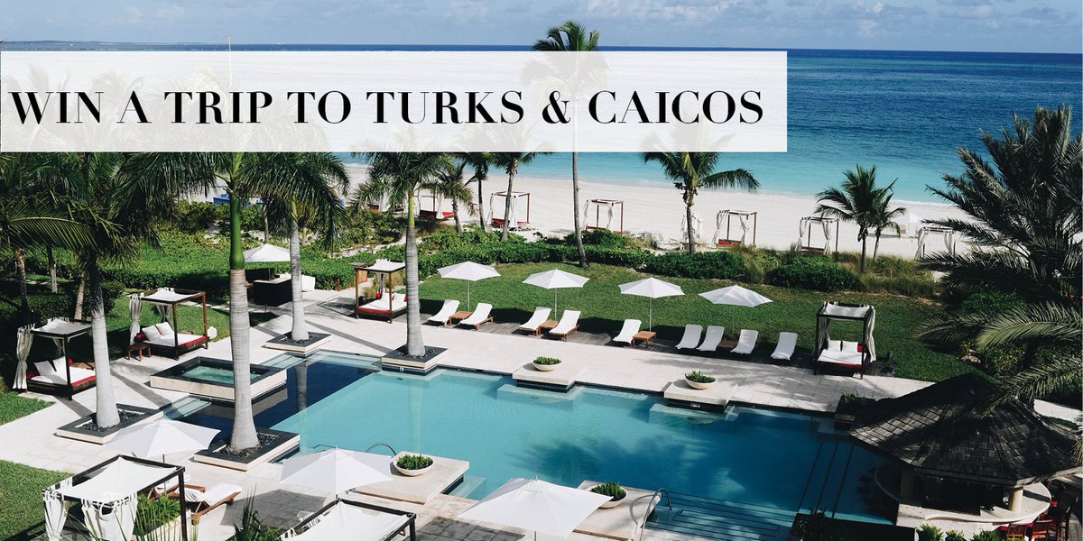 Enter for a chance to win a trip to Turks &amp; Caicos!
Prize includes: a 3-night stay at the Grace Bay Club, $500 airfare credit, $350 to get vacay-ready at KirnaZabete.com, and more!
Enter now! goo.gl/6PK539