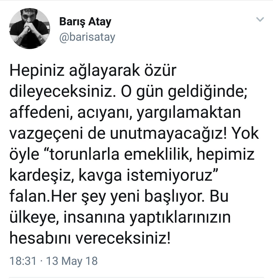 barış atay tehdit tweet ile ilgili görsel sonucu