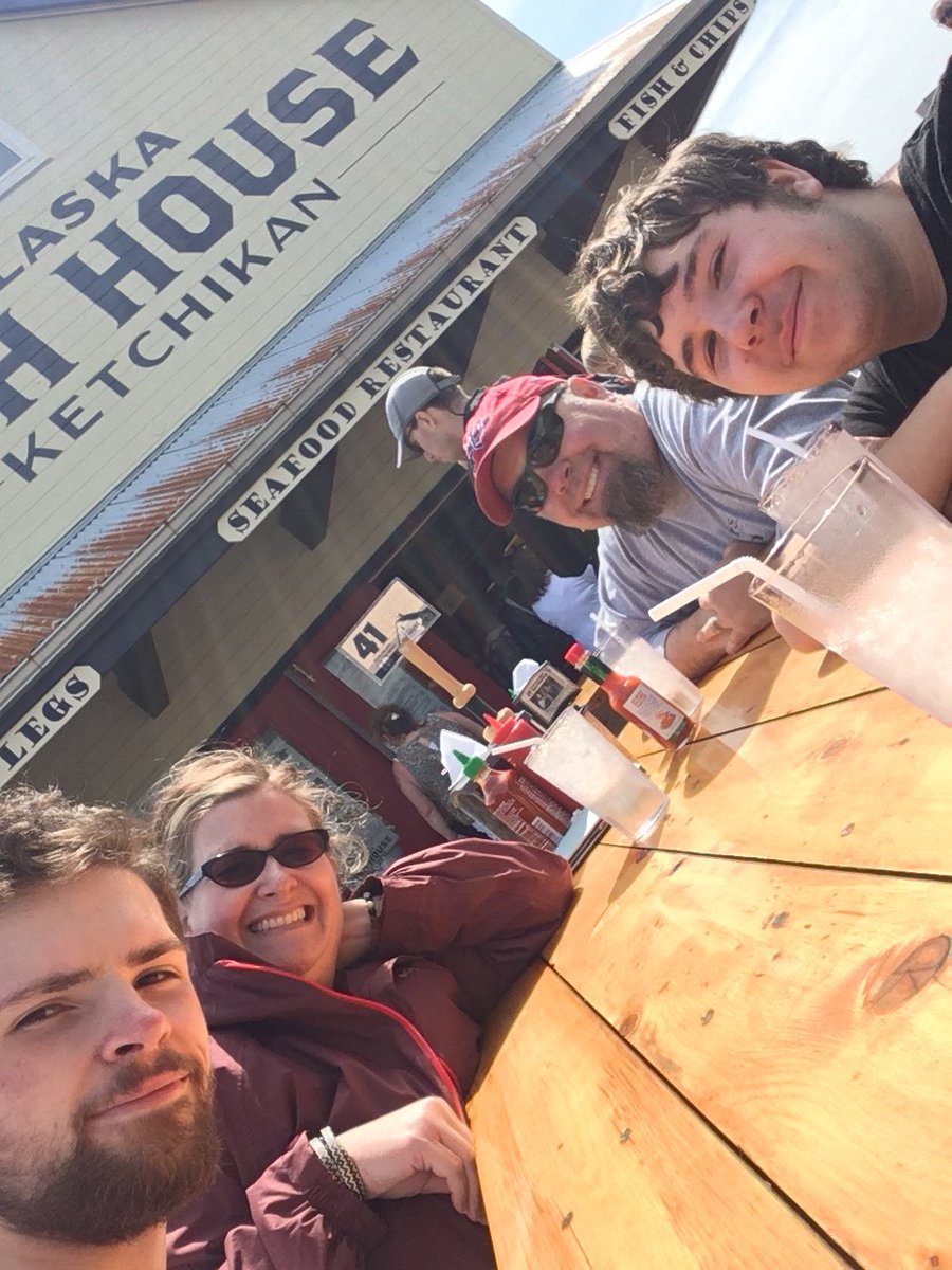 My favorite people treating me on Mother's Day #alaskafishhouse #motherofboys #sunshine #ketchikan #mothersday #localfood #salmonburger