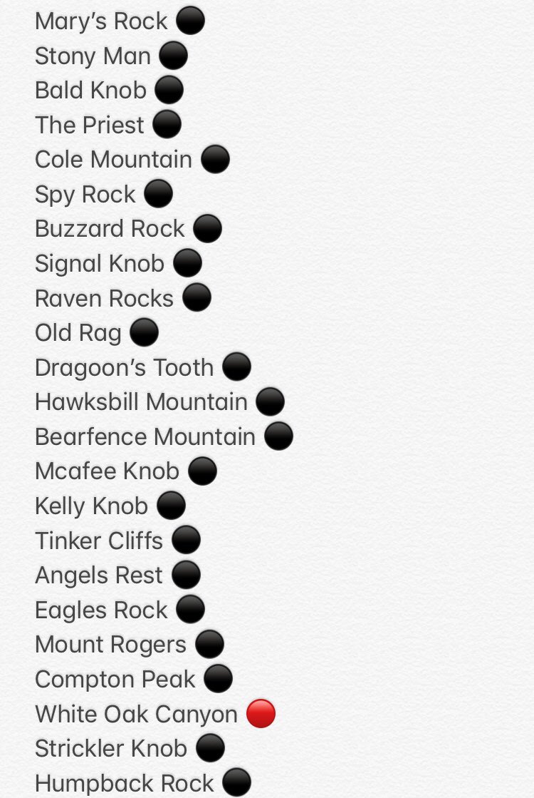 apaullling's tweet image. For anyone in Virginia who wants to get out and adventure this Summer, I’ve comprised a list of my favorite hikes and places I have yet to visit! 

⚫️= Hikes with Viewpoints
🔵= Hikes that have swimming holes
🔴=Hikes that have places for cliff diving 

Enjoy :)