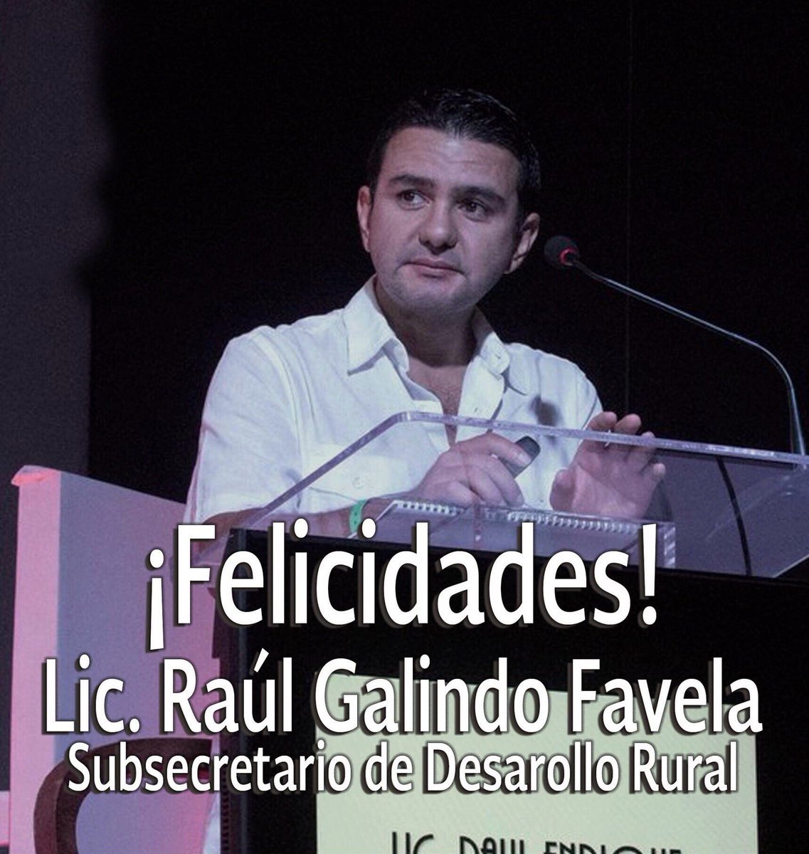 LizQuintero_'s tweet photo. Felicitamos y damos la bienvenida al Lic. @regalindof, quien fue nombrado como Subsecretario de Desarrollo Rural de la @SAGARPA_mx.

Estamos convencidos que su cargo al frente de la Subsecretaría continuará con la estrategia planeada por el @gobmx para impulsar a nuestro país. https://t.co/Smo6dT2Fer
