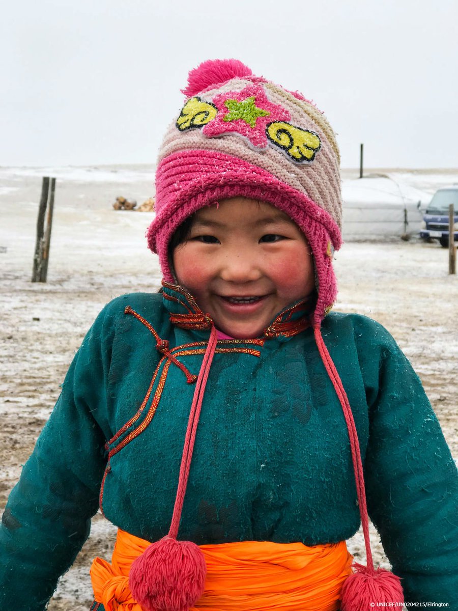 UNICEF's tweet photo. Fill in the blank! My wish #ForEveryChild is ___________.

Here’s some inspiration from 4-year-old Batjargal smiling outside her home in a remote area of Northern #Mongolia. https://t.co/1weRcDesQ3