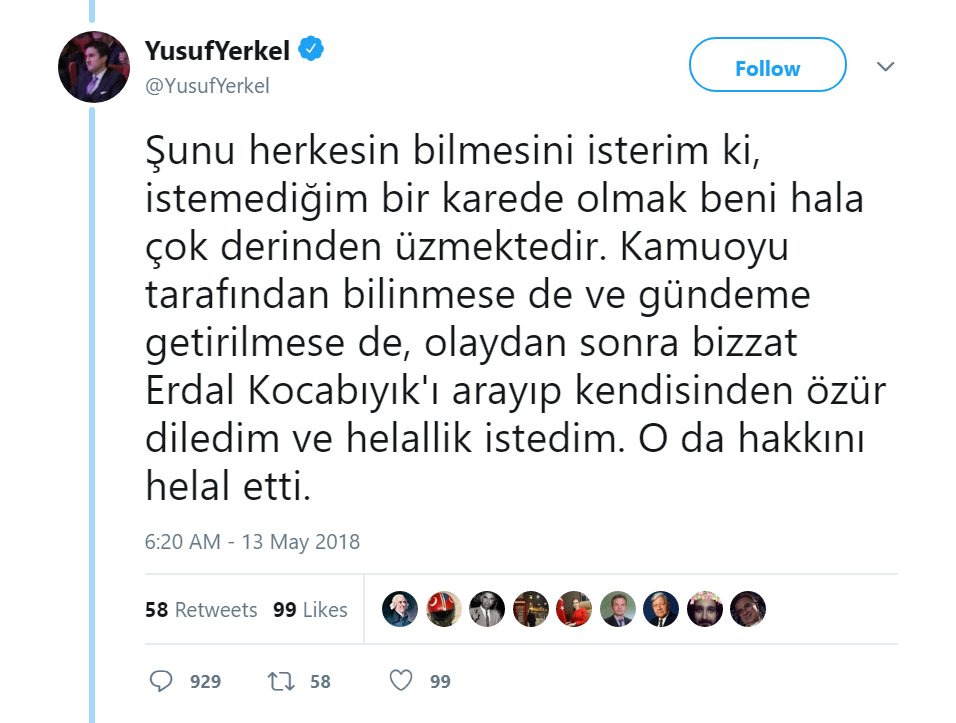 Erdoğan'ın müşaviri Yusuf Yerkel #Soma'da attığı o tekmenin görüntüsünü hafızalardan sildirmek için 357 tane haber ve videoyu sansürletmişti:

platform24.org/guncel/1301/ko…

docs.google.com/spreadsheets/d…

4 yıl sonra bu itibarsızlık yönetiminin hiçbir işe yaramadığını görmek güzel.