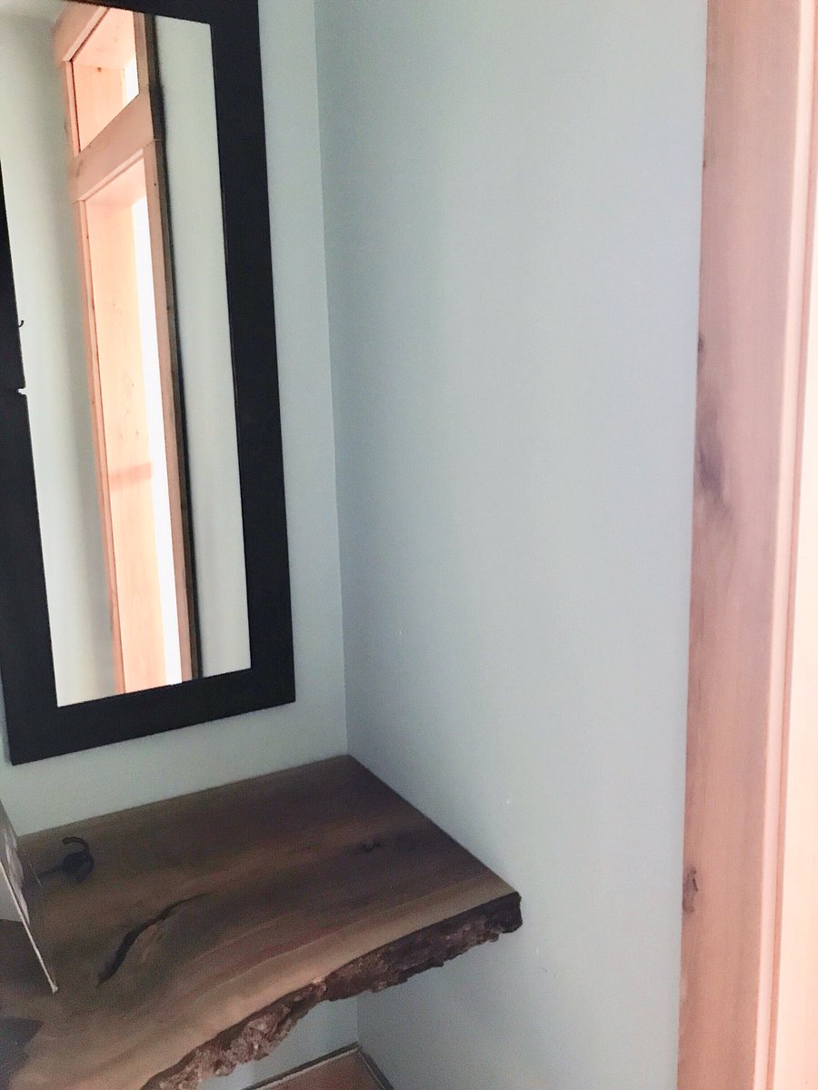 enso33designs's tweet photo. Charred Mirror with Walnut table design @DesignArtemis https://t.co/uPnE21Bmxi