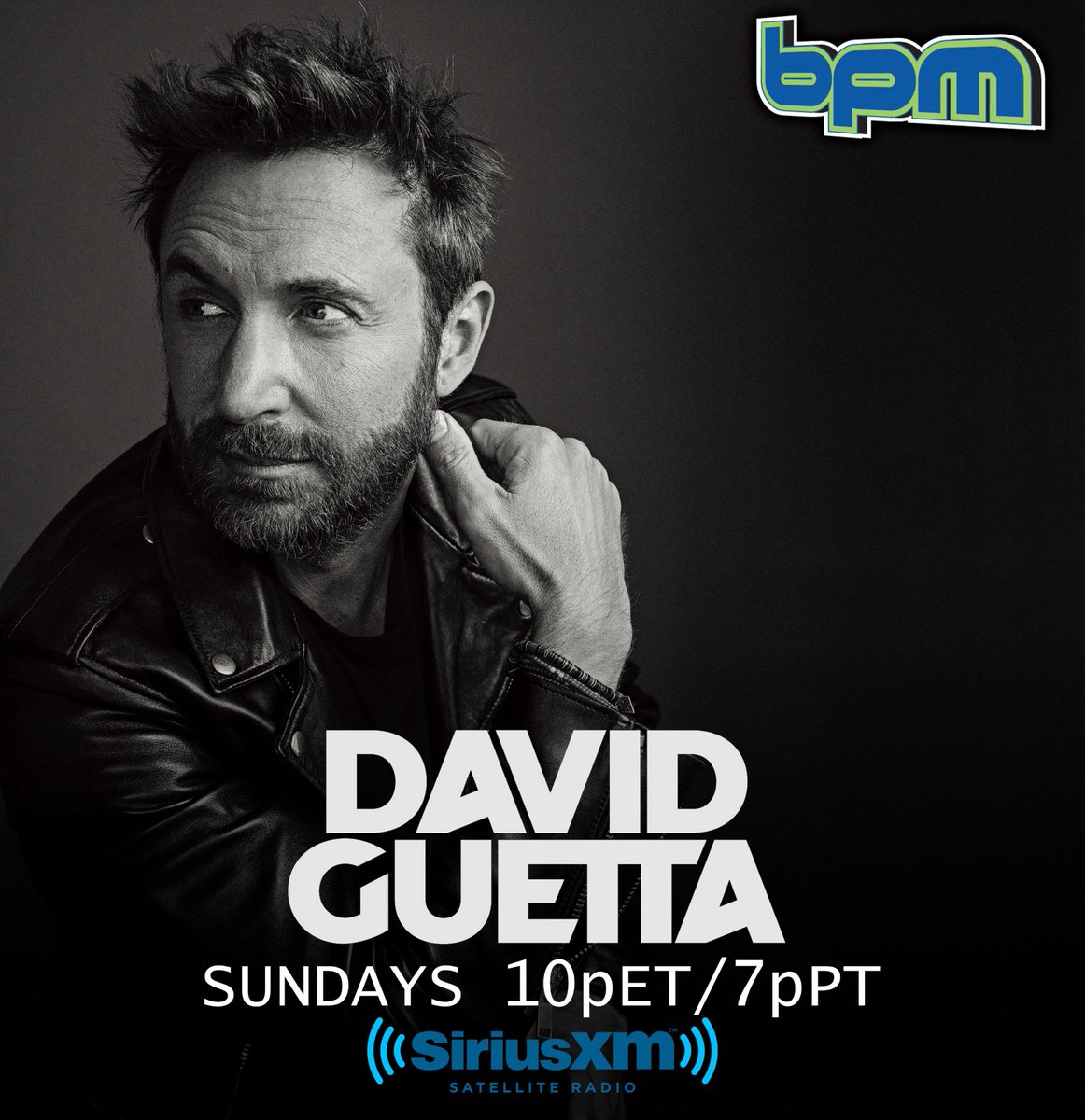 My new weekly show begins tonight on @sxmElectro #bpm Ch51! Every Sunday night at 10p Eastern/7p Pacific. #GuettaBPM https://t.co/wSC1cVqXh1