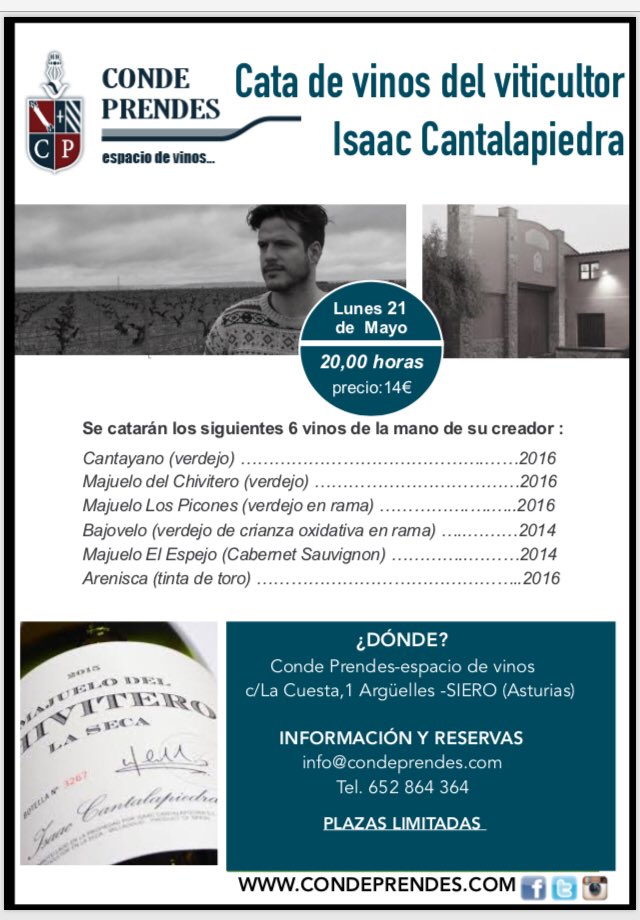 CondePrendes's tweet photo. Cata del viticultor Isaac Cantalapiedra en Conde Prendes. Vinos ecológicos elaborados con verdejo, cabernet sauvignon y tinta del país. #condeprendes #verdejo #tintadetoro #cabernetsauvignon #FelizDomingo #asturias #asturies #Catadevino #Oviedo #gijon https://t.co/GaivkfD5mR