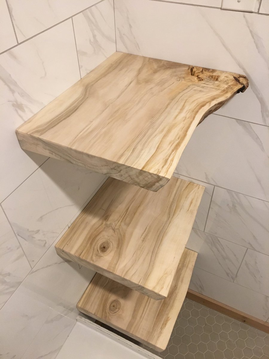enso33designs's tweet photo. Live edge shelving for Bathroom https://t.co/84mArO31CU