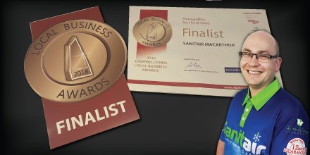 Sanitair1's tweet photo. Another Sanitair Award Winner - Sanitair Macarthur has been awarded:
️🏆 Local Business Awards Finalist for Outstanding Service in 2018. @LocalAwards Congratulations Adam How at Sanitair Macarthur
Freecall 1800 130 168 #campbelltownawards #localawards #sanitairmacarthur https://t.co/CgzWA4kpt2