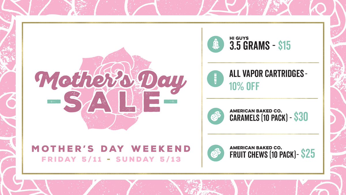 Our doors will be open till 10pm tonight! #MothersDayWeekend #cannabis #pnw