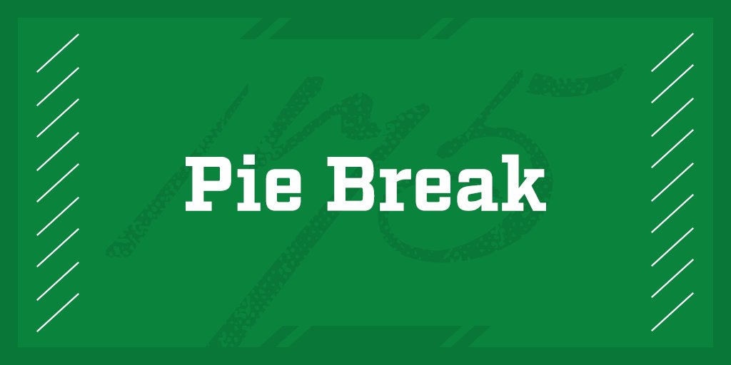 NotreDameDay's tweet photo. WE ARE NOW TAKING A BREAK TO ENJOY SOME OF MURM'S KEY LIME PIE #Pieatus #PieBreak https://t.co/xRT0DnXfis