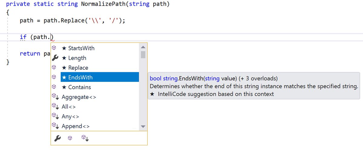 adnanmasood's tweet image. Visual Studio IntelliCode - Preview from Microsoft DevLab marketplace.visualstudio.com/items?itemName… #AIForCode #MachineLearning #VSNET #VSCode #VisualStudio