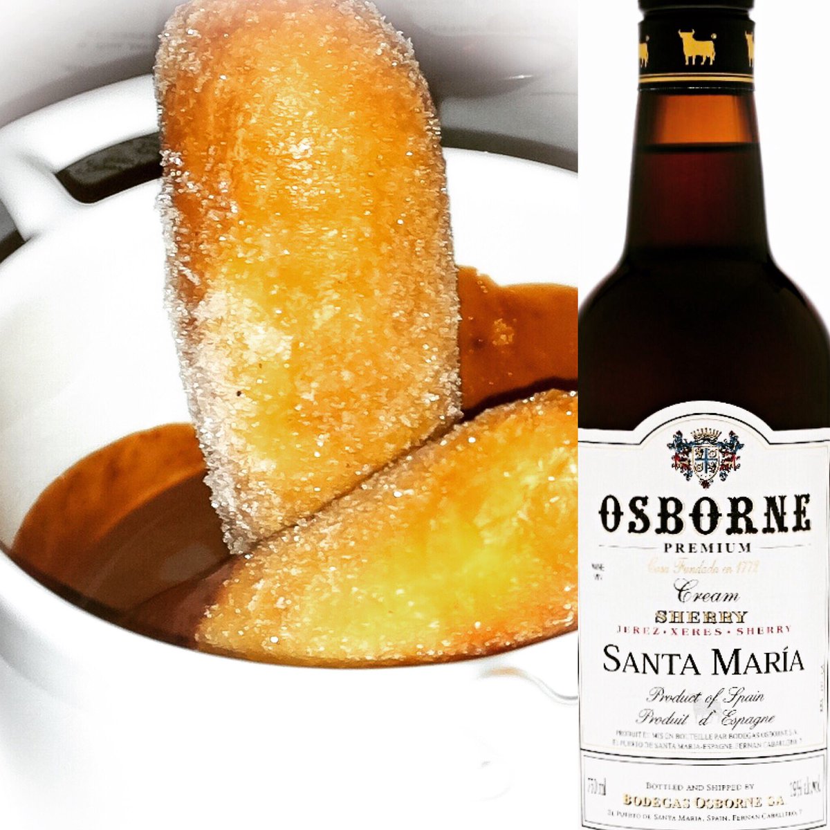 runawaygrape's tweet photo. Perfect Pairing: Spanish Churros &amp; Osborne Santa Maria Cream Sherry!
Feeling Spanish tonight? Bring on these light, airy and crisp morsels of pure goodness served with thick, creamy hot chocolate. Paired with velvety texture of Cream Sherry, simply divine!!! @WinesofSpainSL #Wine https://t.co/6tKto8TeSx