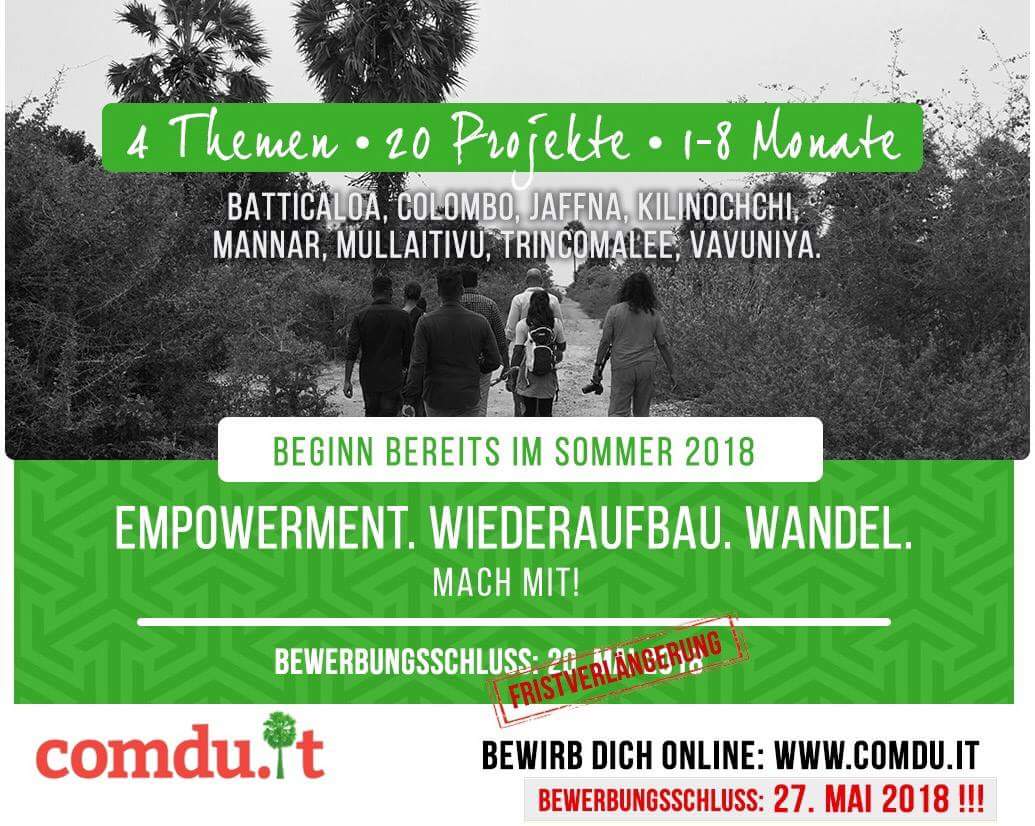 comduitde's tweet photo. Neue Deadline für die Sri Lanka Mission 2018: 27.05! @comduit #changemaker #srilanka #volunteering #comduit https://t.co/4NpBKL4JMJ